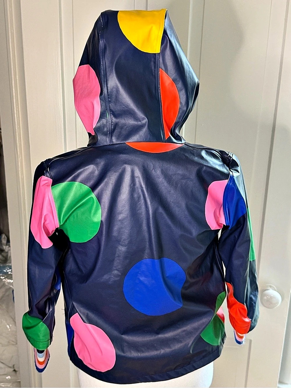 Mini Boden Girls Color Block Rain Jacket Size 5-6Y - Picture 2 of 4